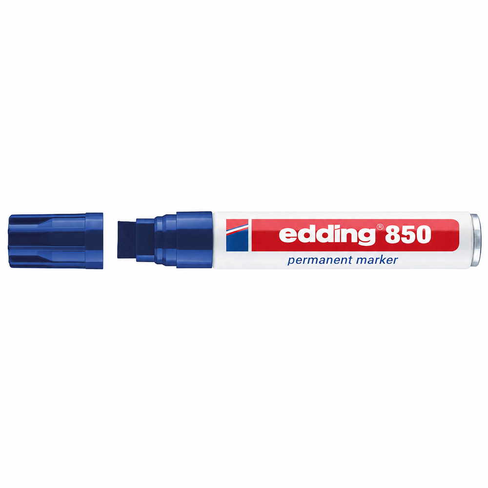 Marcador permanente edding 850 azul, punta biselada 5–15 mm
