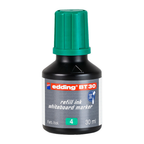 Tinta de recarga edding BT 30 verde, 30 ml para tablero blanco. Imagen referencial; envase puede variar según región.