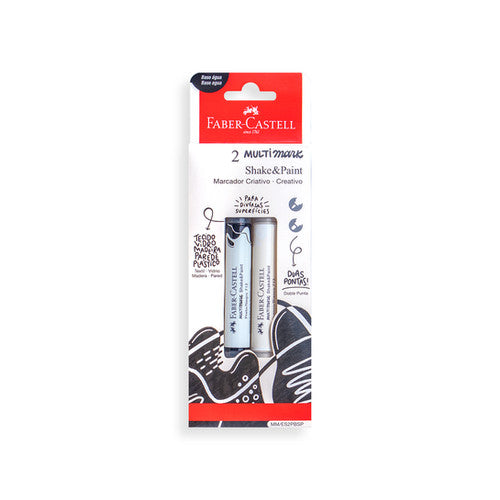 Faber-Castell 452202: 1 blíster con 2 marcadores, blanco y negro