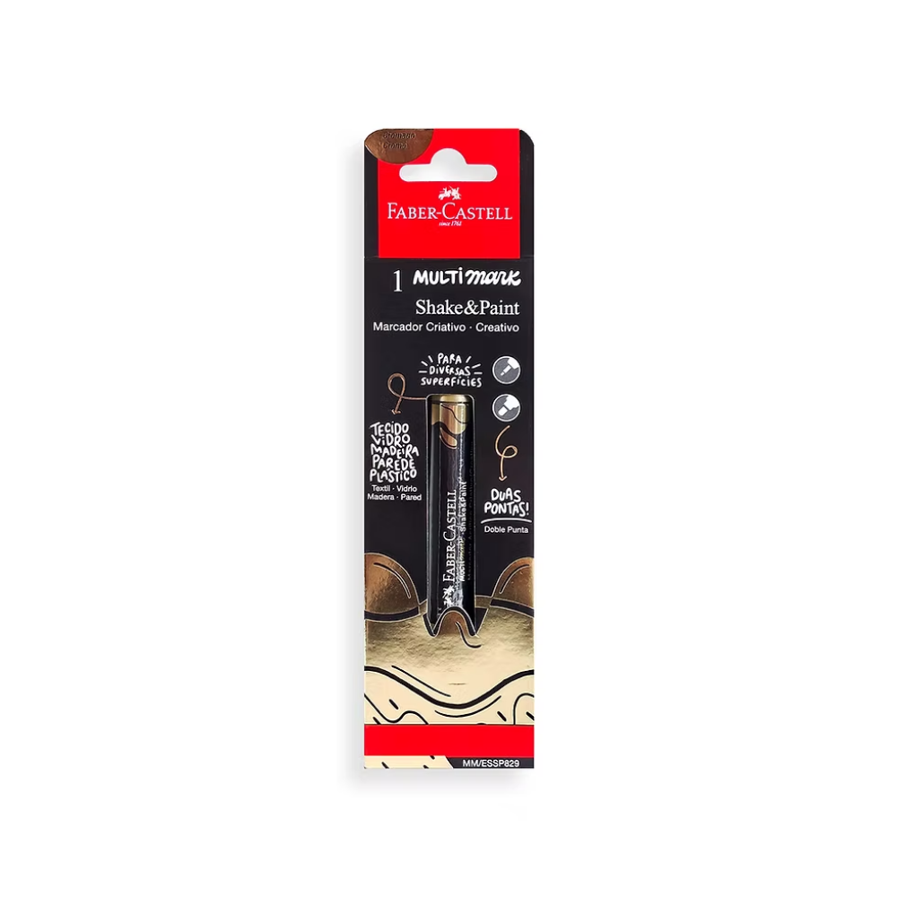 Marcador Faber-Castell Multimark Shake & Paint Oro Cromado