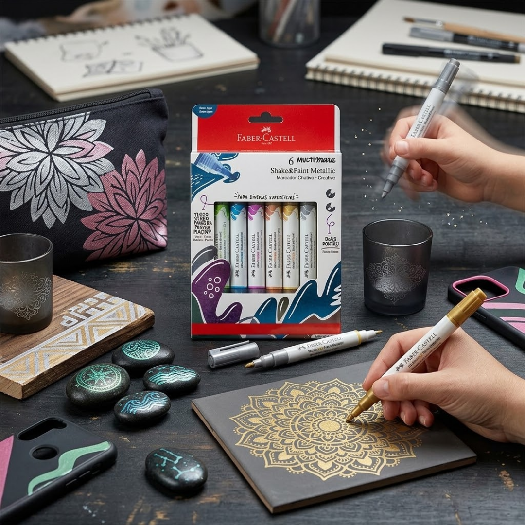 Marcador Acrílico Multifunción Shake & Paint x6 Colores Metálicos