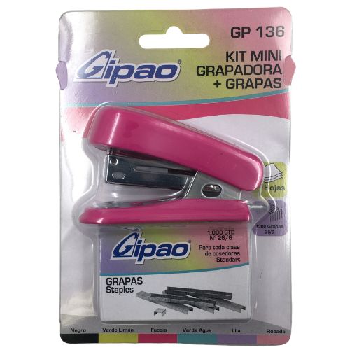 Grapadora mas grapas gipao gp 136 fucsia