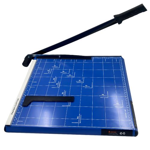 Guillotina azul con guia A3 metalica