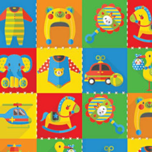 Juguetes cuadros colores