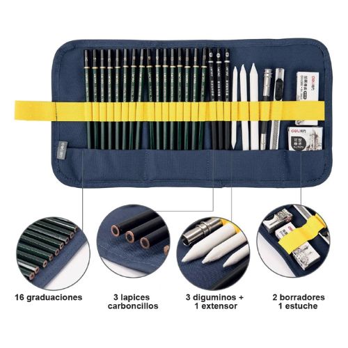 Kit de dibujo prefesional con empaque protector desplegable