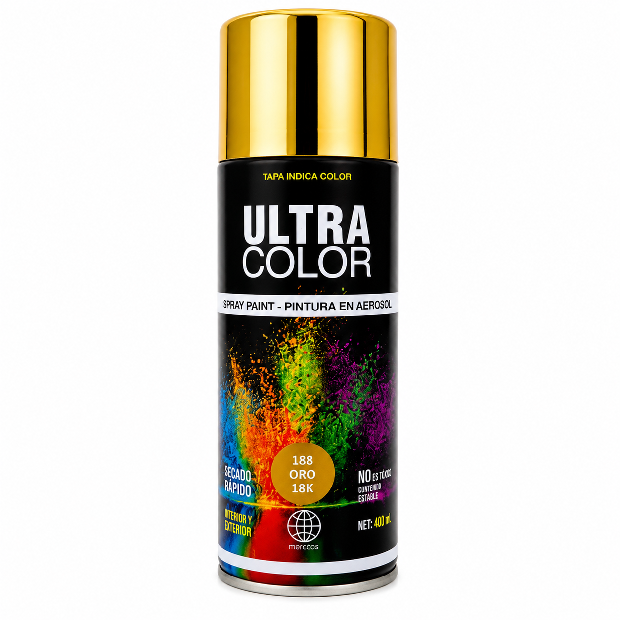 Laca Ultra Color en aerosol 400 ml Dorado Oro 18K 188