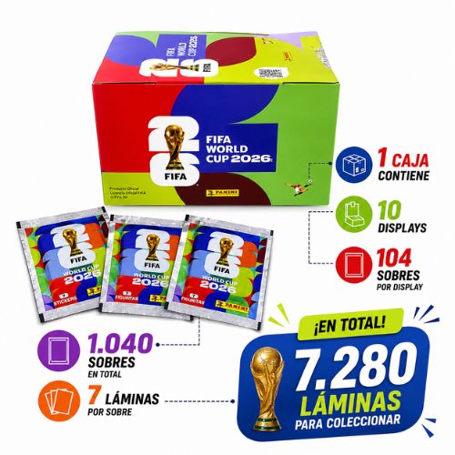Caja x10 Displays de Sobres del Mundial 2026 (Display x104 - Sobres x7 Laminas)