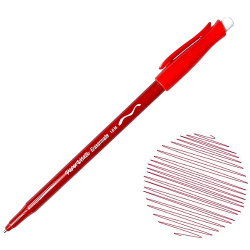 Lapicero borrable kilometrico rojo con borrador