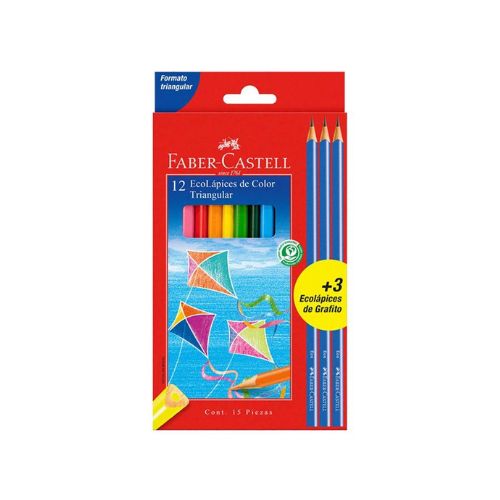 Lapices ecologicos de colores y 3 lapices marca faber castell