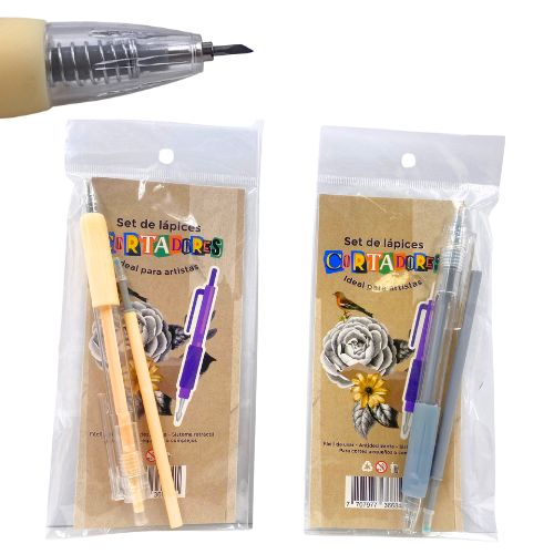 Lapiz cortador beige y gris lapiz cutter