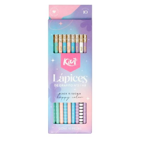 Lapiz kiut 2hb con disenos estampados