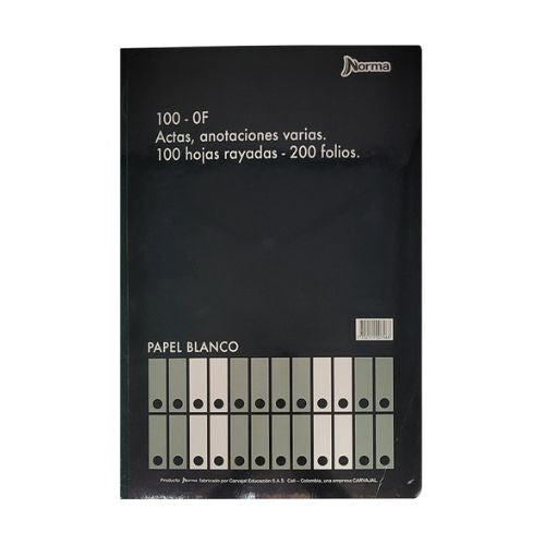Libro de actas oficio 100 hojas marca norma
