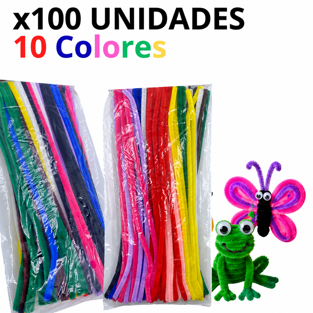 Limpiapipas de colores surtidos x100 unidades