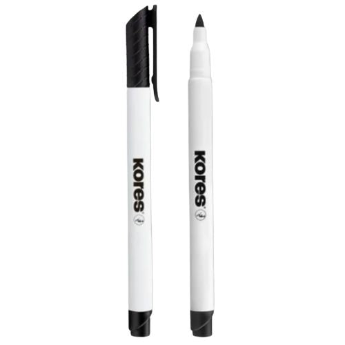 Marcador borrable punta fina kores negro