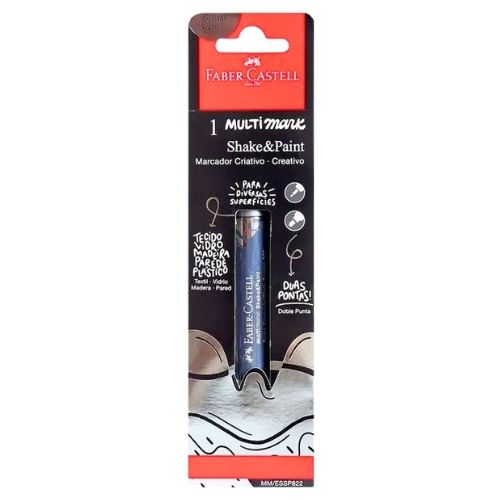 Marcador creativo doble punta cromo plata 822 faber castell
