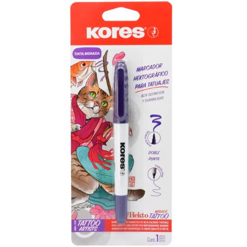 Marcador para tatuajes kores doble punta