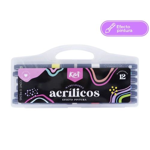 Marcadores acrilicos efecto pintura x12 marca kiut