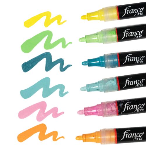 Marcadores Acrilicos x6 Colores Brisa - Franco Arte