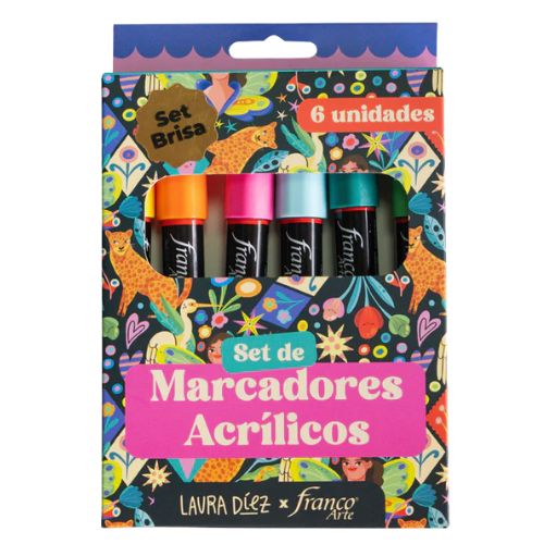 Marcadores Acrilicos x6 Colores Brisa - Franco Arte
