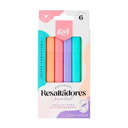 Marcadores pastel x6 delgados