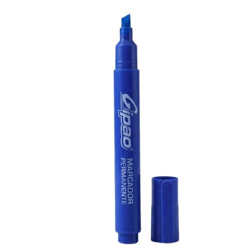 Marcador Permanente Azul Gipao GP 280 con punta biselada