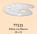 Paleta ovalada Prodisni 77121 de 28 × 22 cm con huecos, imagen original del catálogo oficial.