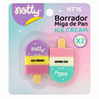 Borradores Notty Ice Cream Tipo Paleta x2 NT/16, presentación original sobre fondo blanco