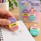 Ejemplo ilustrativo de uso: Borradores Notty Ice Cream Tipo Paleta x2 NT/16