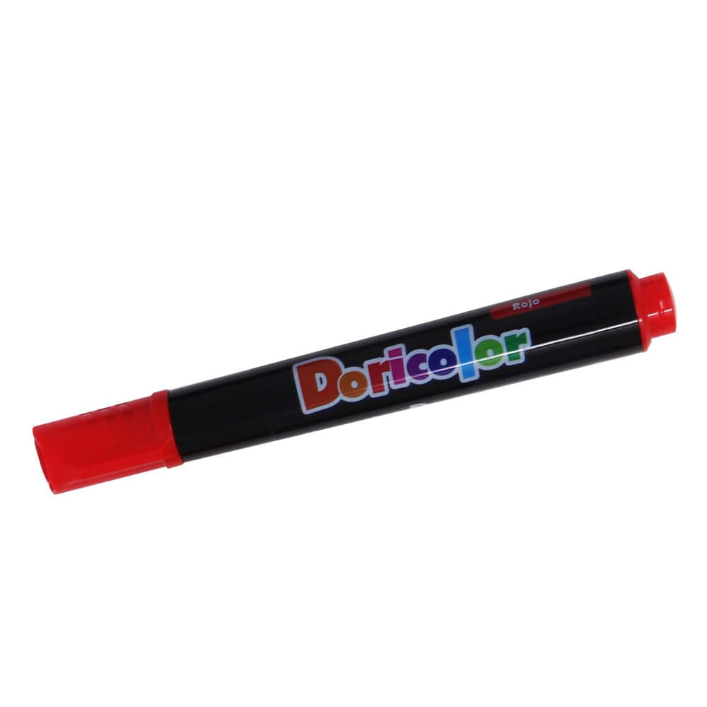 Marcador permanente Doricolor rojo, punta biselada, 1 unidad