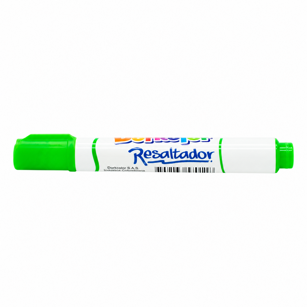 Resaltador Doricolor verde, una unidad sobre fondo blanco