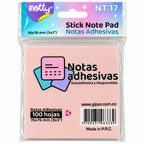 Taco de Notas Adhesivas Notty Gipao Pastel x100 NT/17, presentación original sobre fondo blanco