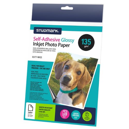 Glossy Adhesive Photo Paper Letter 135 g x 20 Sheets