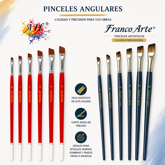 Pincel Angular Franco Arte Cabo Largo # 8