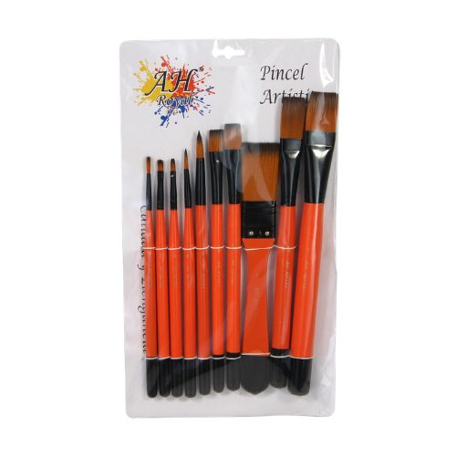 Pinceles cabo naranja ah royal x 10 mixtos