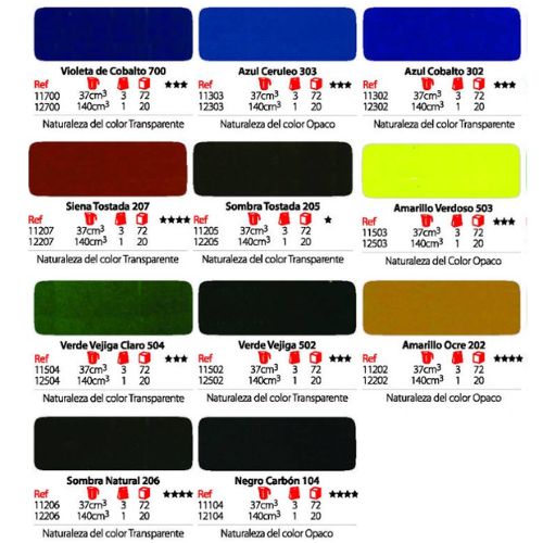 Pintura oleo precio franco arte 140ml colores variados