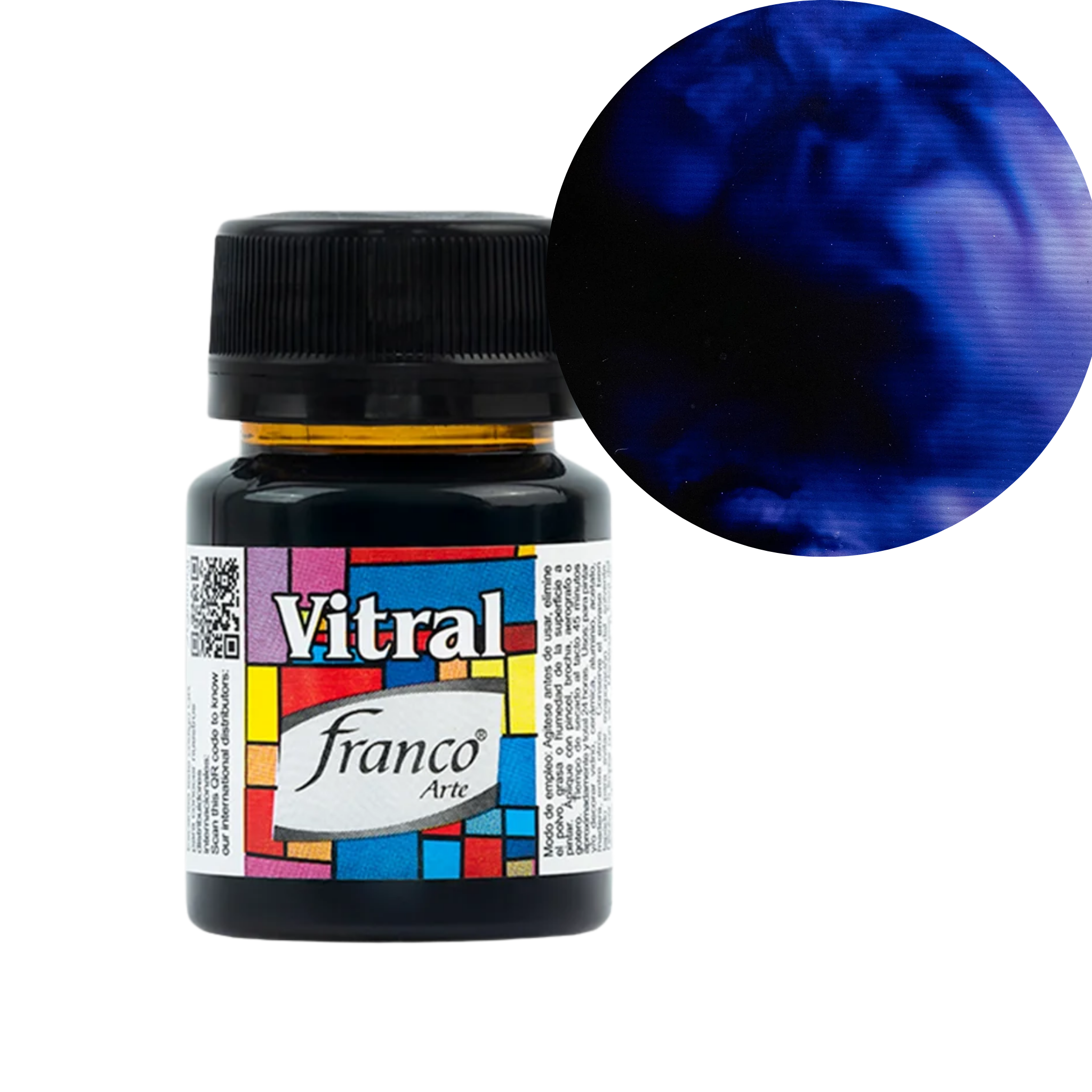 Pintura Vitral Franco Arte 30 ml, Traslucida para Manualidades - Violeta