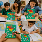 Plantilla de América Morrison en actividades educativas de geografía