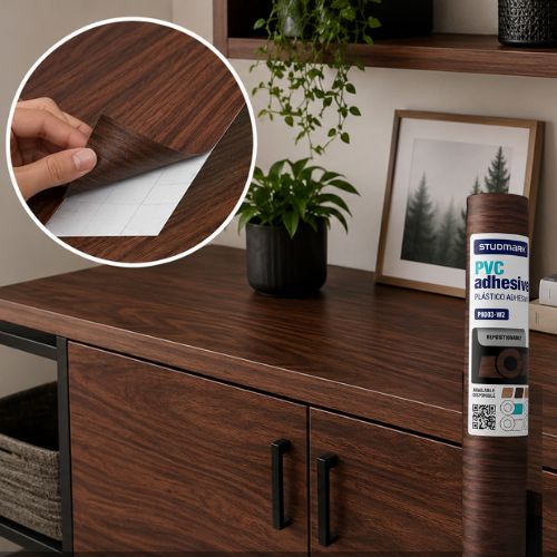 Contact Vinilo Adhesivo Tipo Madera Oscura rollo de 3 metros con 45 cm de ancho
