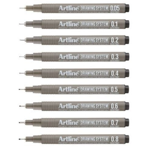 Rapidografo artline en todas las medidas des 1 hasta 8