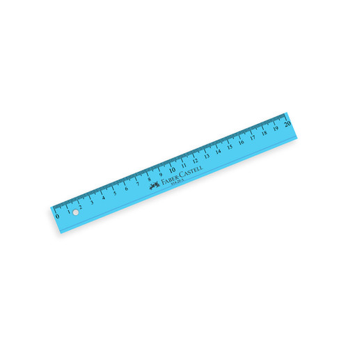 Regla Faber-Castell 814 de 20 cm translúcida color azul