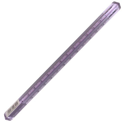 Regla triangular 15 cm traslucida morado