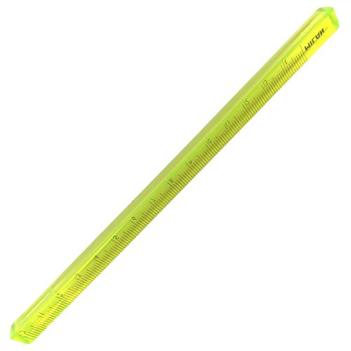 Regla triangular 15 cm traslucida verde