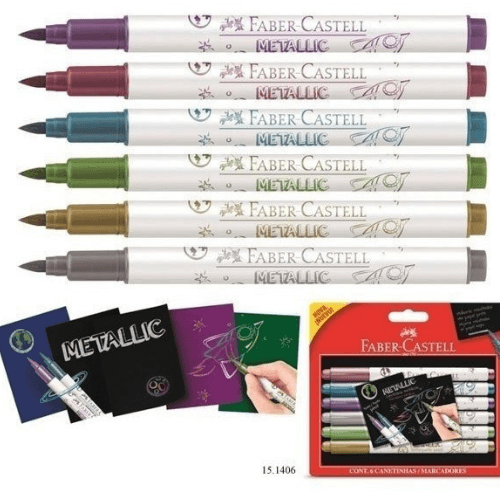 Rotuladores punta pincel faber castell x 6 colores