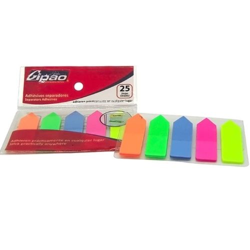 Separadores adhesivos gipao en paquete de varios colores paquete 5x25 1