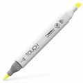 Imagen referencial del marcador ShinHan TOUCH TWIN BRUSH GY163 GREEN BICE, cuerpo blanco y doble punta pincel y cincel. Presentación por unidad.