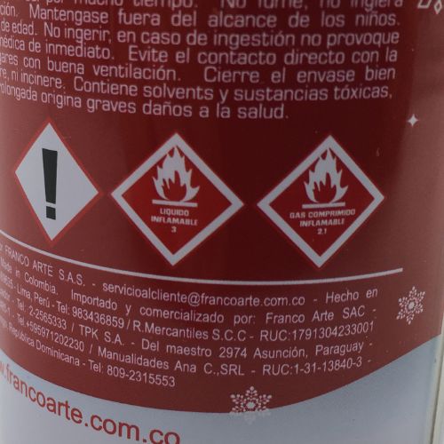 Spray nieve advertencias