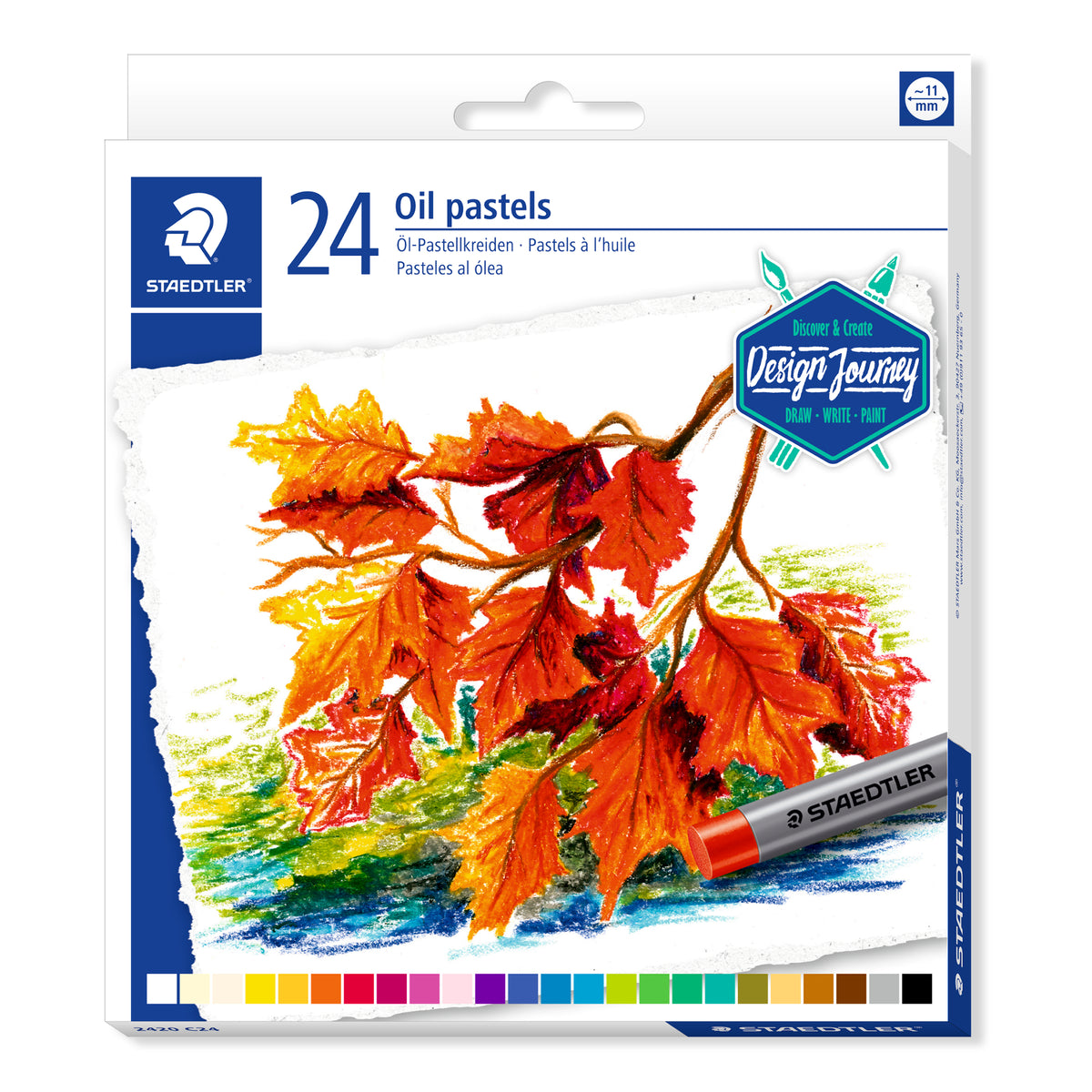 Caja original STAEDTLER 2420 C24 con 24 pasteles al óleo