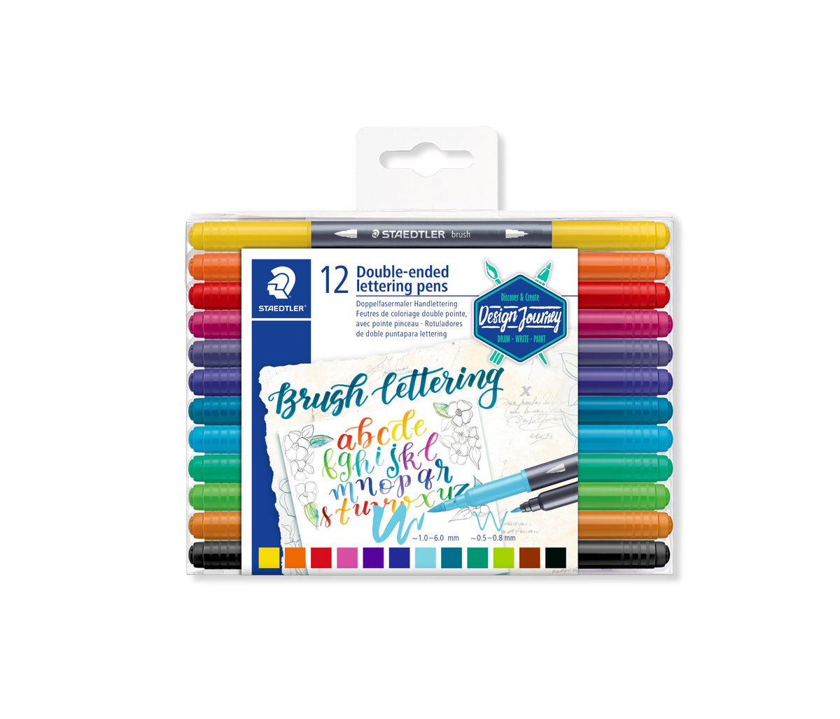 Marcadores STAEDTLER lettering doble punta x 12 · 3004 TB12