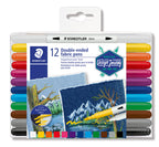 Marcadores para tela STAEDTLER doble punta x 12 · 3190 TB12