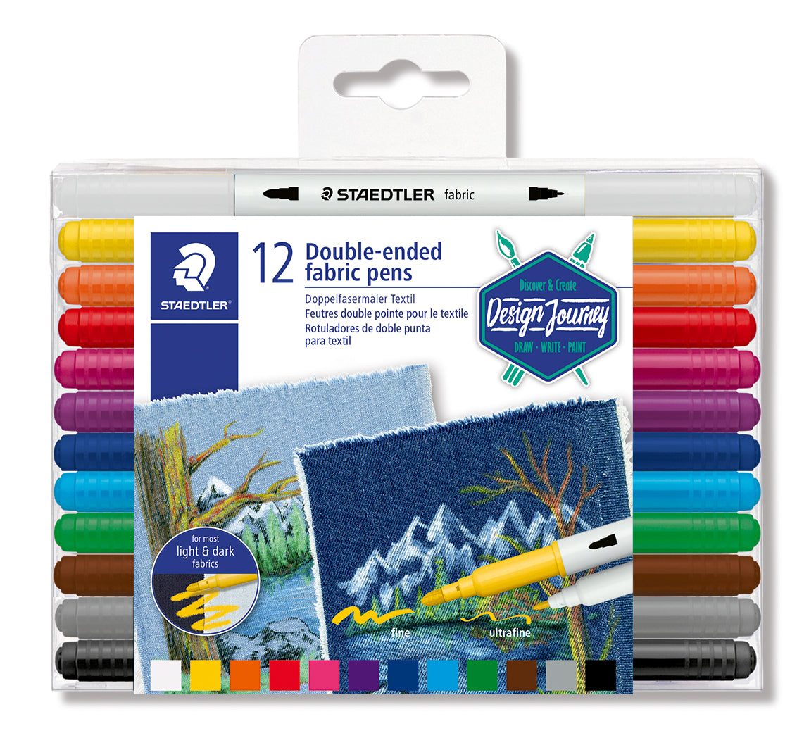 Marcadores para tela STAEDTLER doble punta x 12 · 3190 TB12